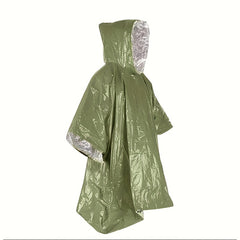 Waterproof Emergency Survival Raincoat Portable Reflective Blanket