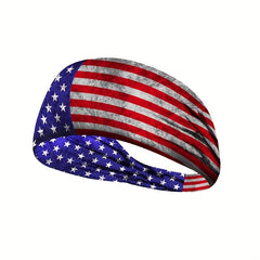 American Flag Pattern Headband Soft Sweat Absorbing Hairband