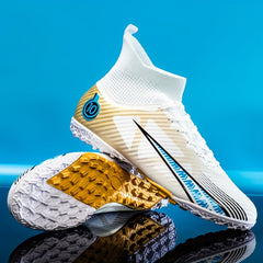 High Top Turf Football Boots Anti Skid TF Soccer Cleats