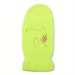 Men's Paw Print Three Hole Knit Cap Warm Cycling Hat