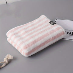 Coral Fleece Striped Towel Absorbent Hair Towel