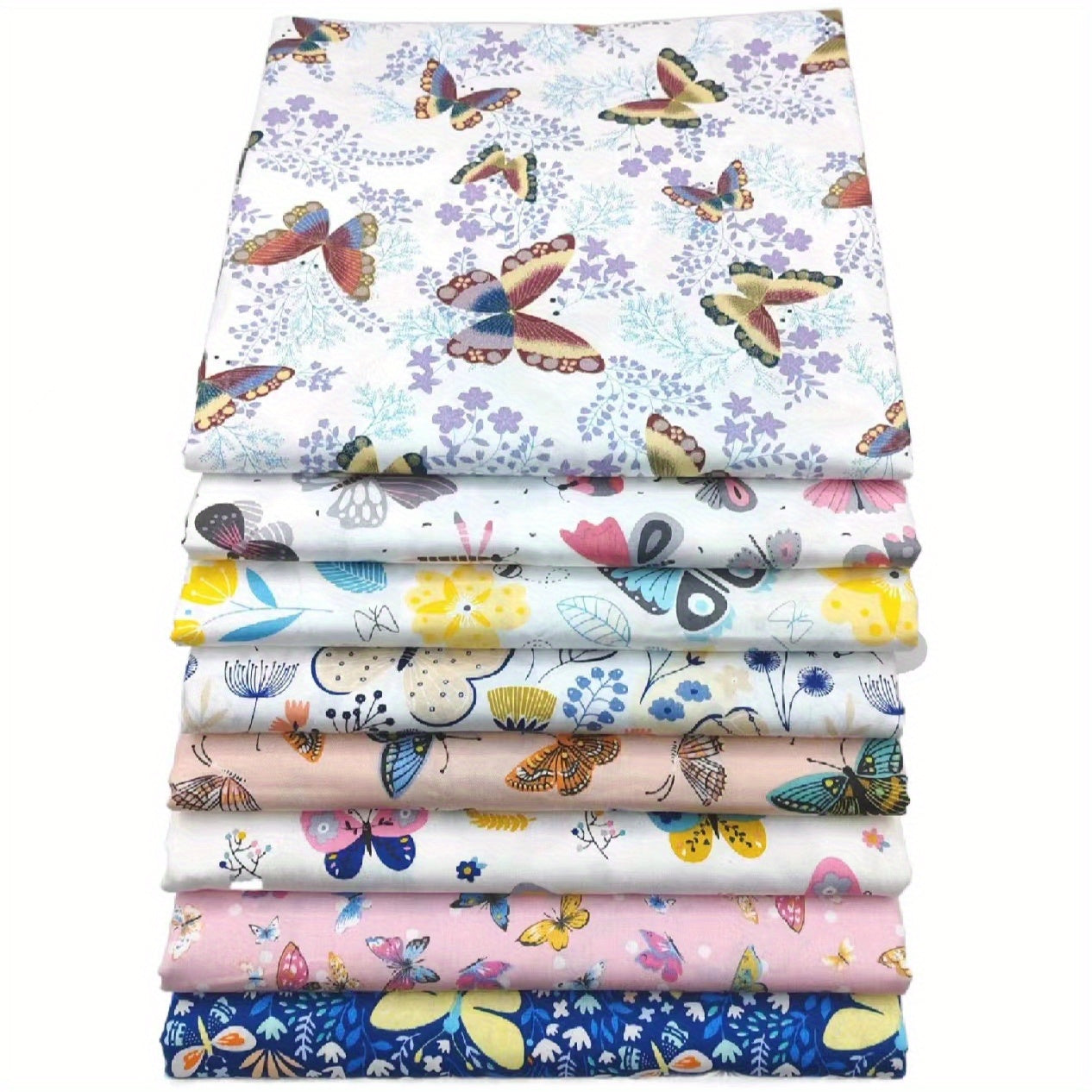 Butterfly Printing Twill Cotton Fabric Set for DIY Sewing Quilting