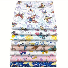 Butterfly Printing Twill Cotton Fabric Set for DIY Sewing Quilting