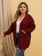Women's Solid Argyle Long Sleeve Cardigan With Pockets