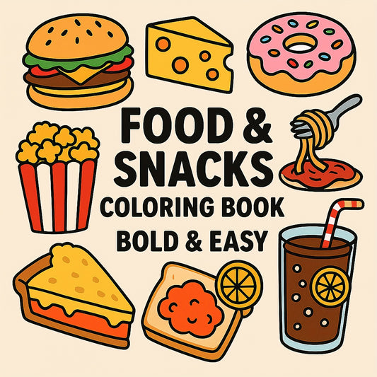 Food & Snack Coloring Book - Perfect Gift for Family & Friends