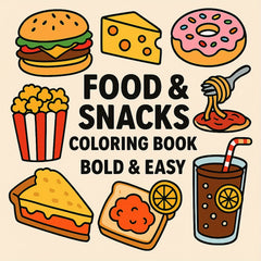 Food & Snack Coloring Book - Perfect Gift for Family & Friends