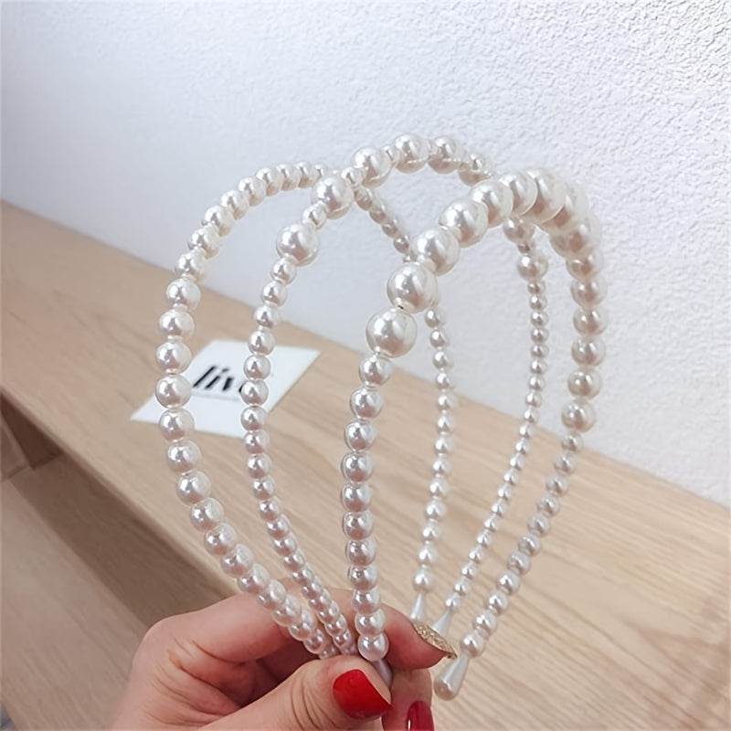 Faux Pearl Hairbands Bridal Hair Hoop Wedding Hair Accessories