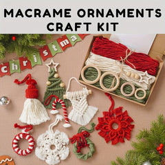 8pcs Christmas Woven Decorations DIY Kit - Perfect Holiday Gift