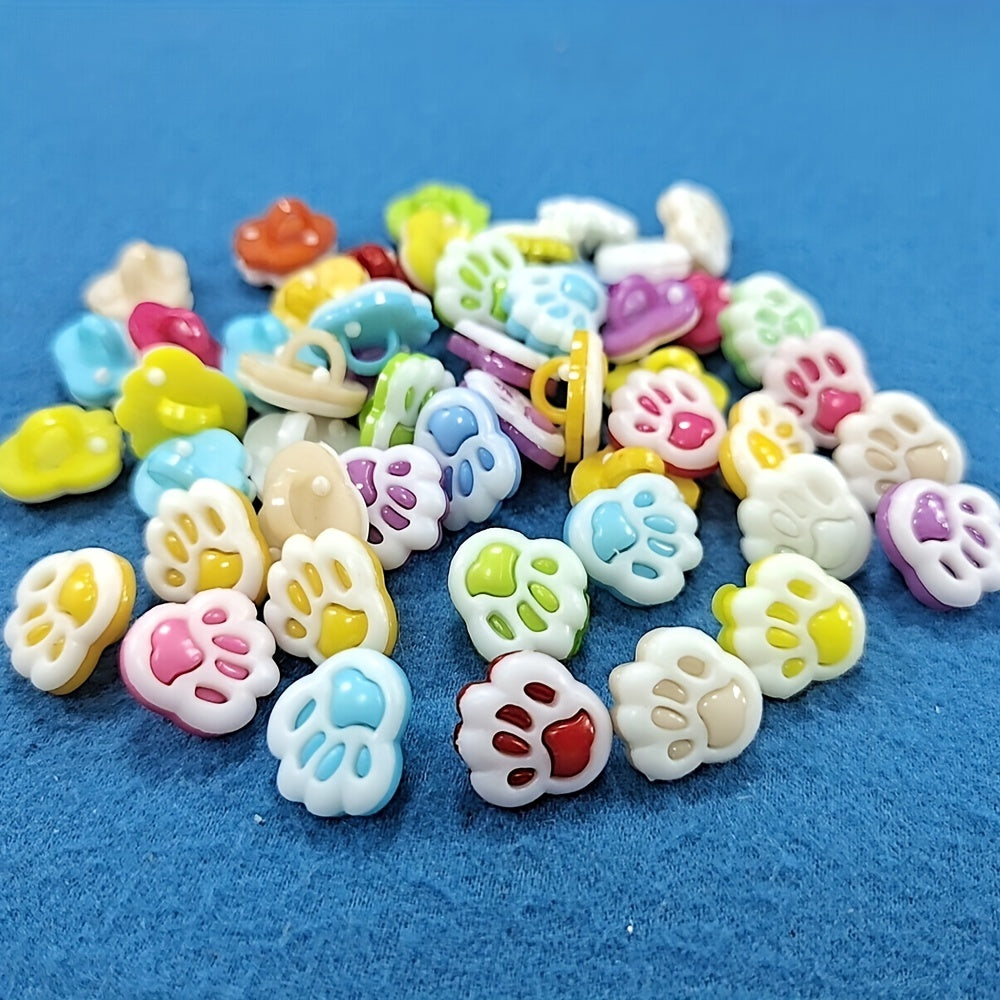 30 Mixed Colors Little Feet Plastic Buttons Sewing DIY Accessories