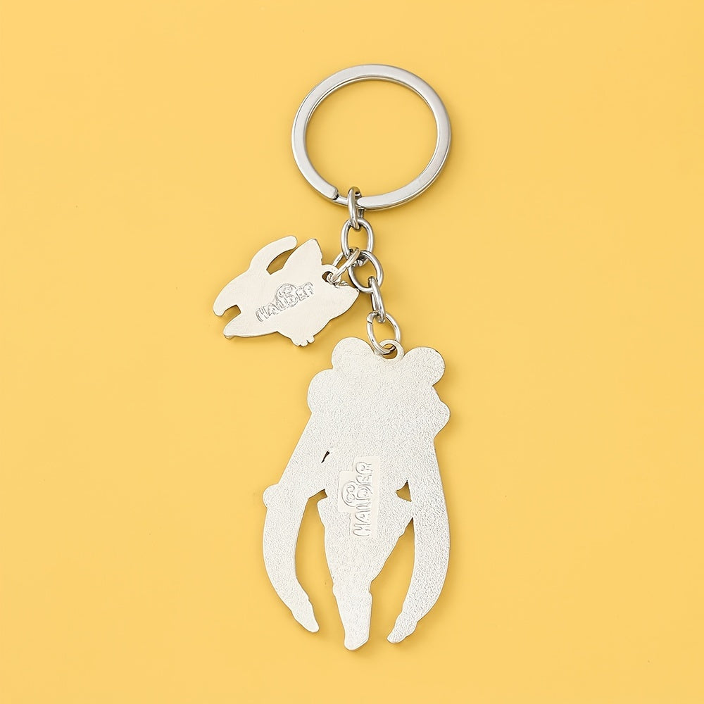 Anime Girl Cat Keychain Pendant