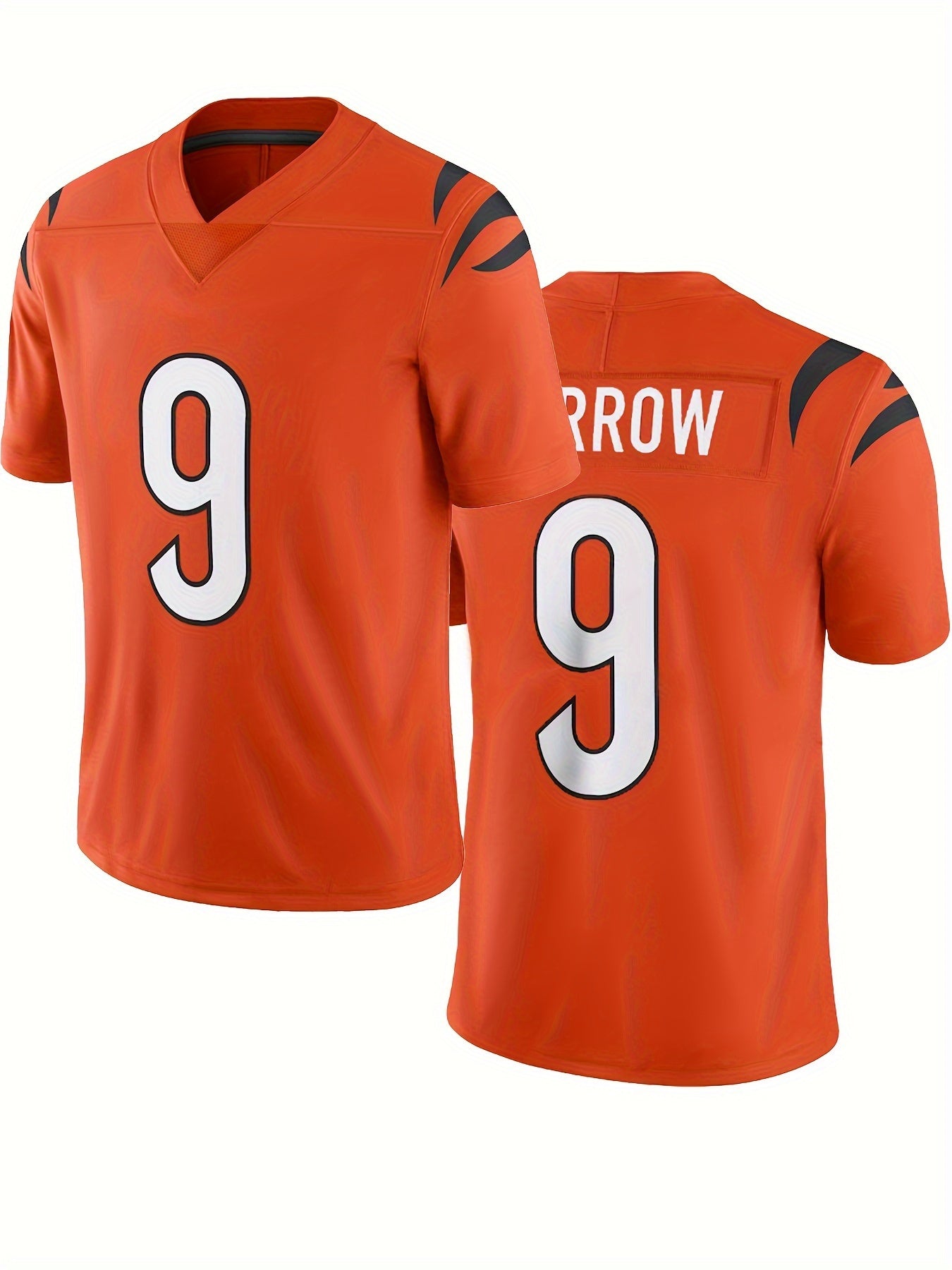 Men's American Football Jersey V-Neck Short Sleeve Embroidered Rugby Sweatshirt