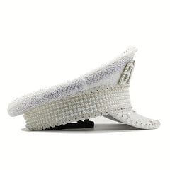 Sequin Faux Pearl Bride Hat for Bachelorette Parties