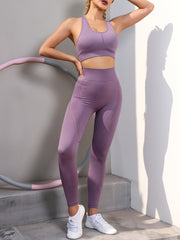 Breathable Workout Set for Women Sports Bra and High Rise Hip Lift Leggings