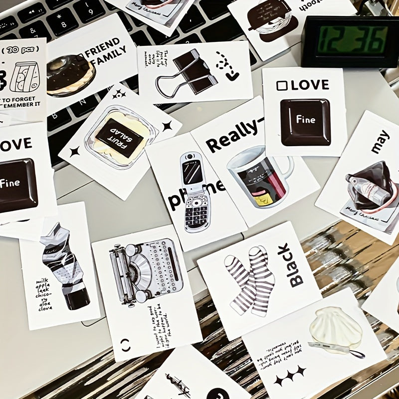 30 Sweet Dessert & Snack Sticker Sheets - Scrapbook & Notebook Decoration