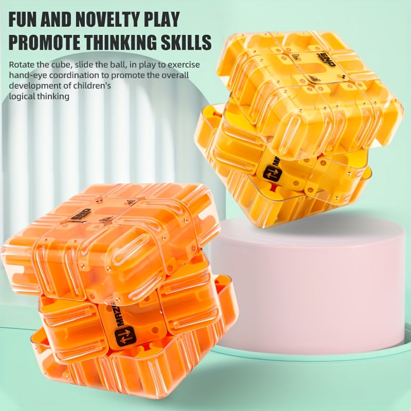3D Maze Cube Game Gravity Rolling Ball Puzzle Toy for Kids and Adults