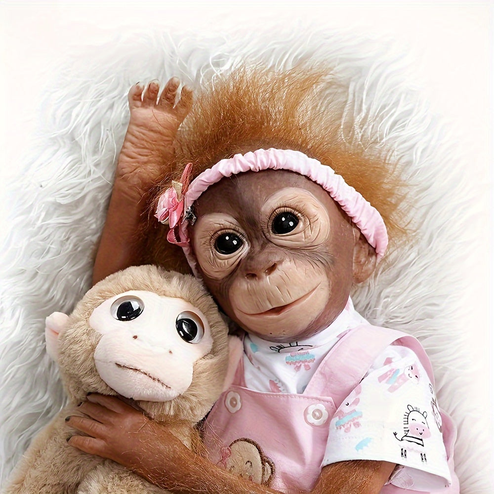 Realistic 21inch Reborn Monkey Doll Soft Silicone Vinyl Newborn Baby Monkey