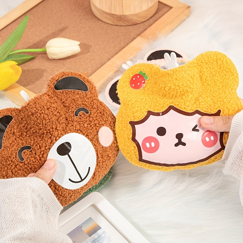 Cartoon Couple Water Injection Hot Water Bag PVC Plush Hand Warmer