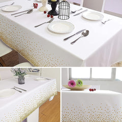 2pcs Plastic Tablecloth 137 X 274 Golden Dot Disposable, Party Decorations