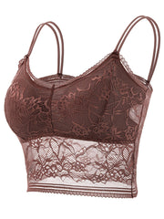2pcs Lace Wireless Bras Breathable Mesh Bralette Women's Lingerie