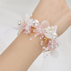 Pearl Wedding Flower Band & Headband Jewelry Set