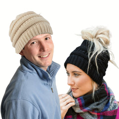 Warm Ponytail Knitted Hat for Winter