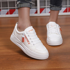 Women's Letter Pattern Lace up Skate Shoes Soft Sole Walking Shoes