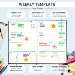 Undated Weekly & Monthly Planner Hardcover Organizer Notebook Achieve Goals