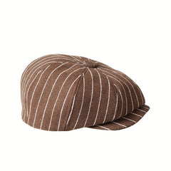 Girls Striped Beret Cap Vintage Classic Holiday Party Gift Accessories
