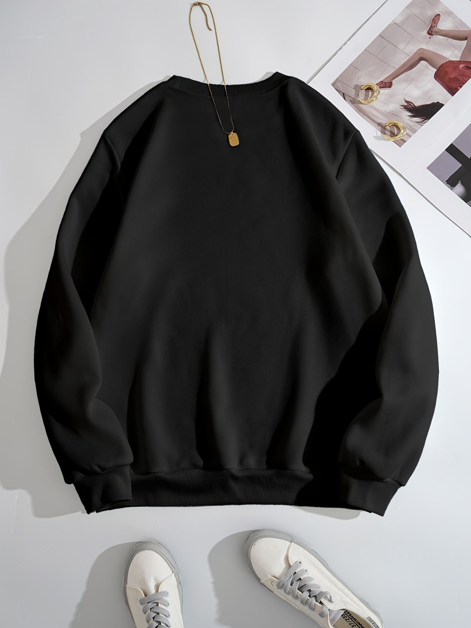 Wife Life Print Crew Neck Sweatshirt Casual Autumn Pullover