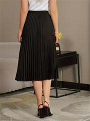 Pleated High Waist Casual Skirt for Women