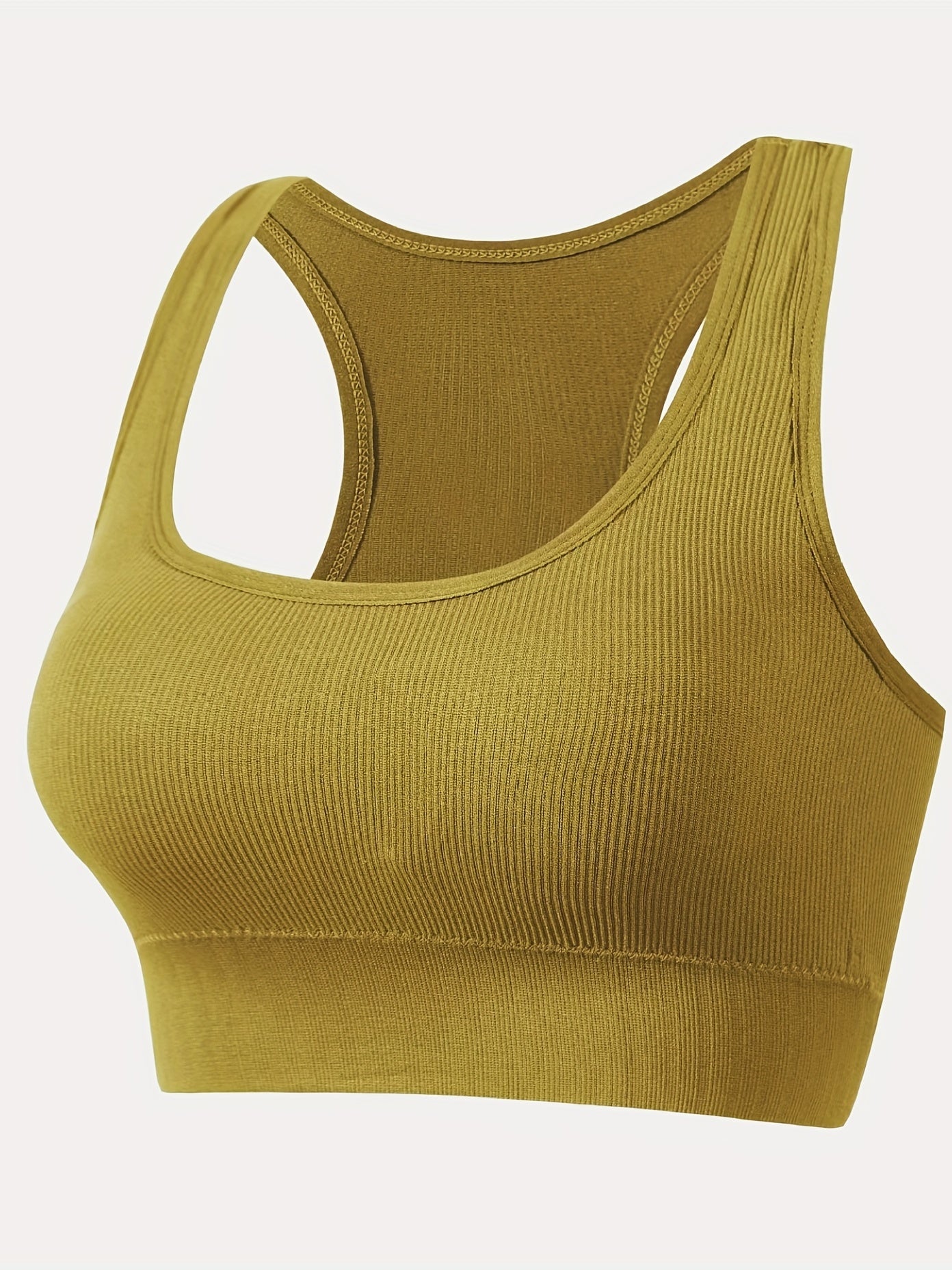 Ribbed Sports Bra Racerback Yoga Fitness Lingerie