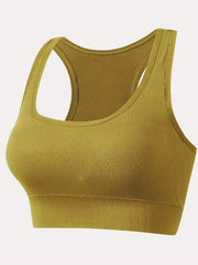 Ribbed Sports Bra Racerback Yoga Fitness Lingerie