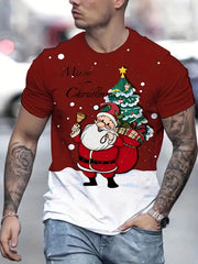Santa Claus Print Tee Shirt for Men