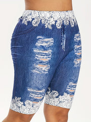 Graphic Print High Waist Shorts for Women