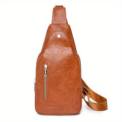 Vintage Sling Bag Women Faux Leather Crossbody Outdoor Sports Chest Purses