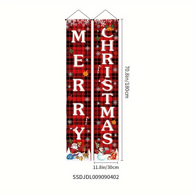 Christmas Couplets Candy Glitch Snowflake Party Decorative Hanging Flags