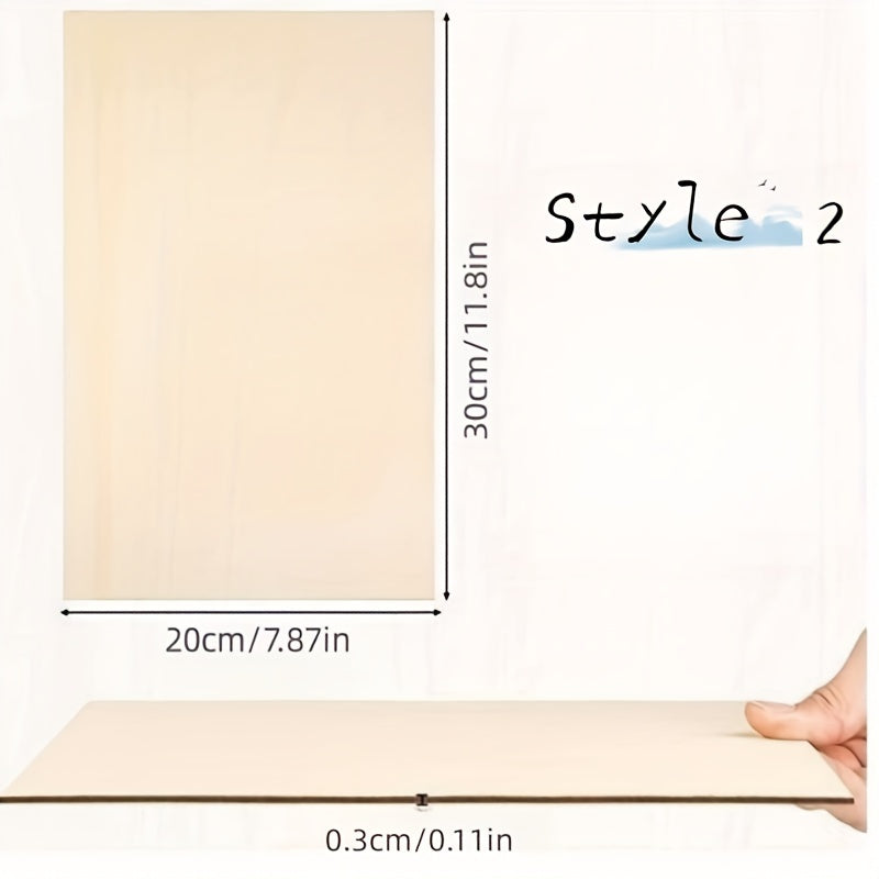 Unfinished Wood Board Set - 17 Pieces - 3 Sizes - Craft Carving Basswood Plywood