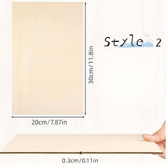 Unfinished Wood Board Set - 17 Pieces - 3 Sizes - Craft Carving Basswood Plywood