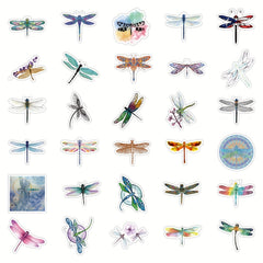 63pcs Dragonfly Stickers Water Bottle Waterproof Insect Decals Car Laptop