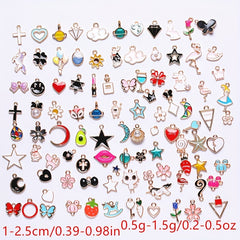 200pcs Mixed Drip Alloy Pendants Enamel Charms for DIY Necklace Jewelry