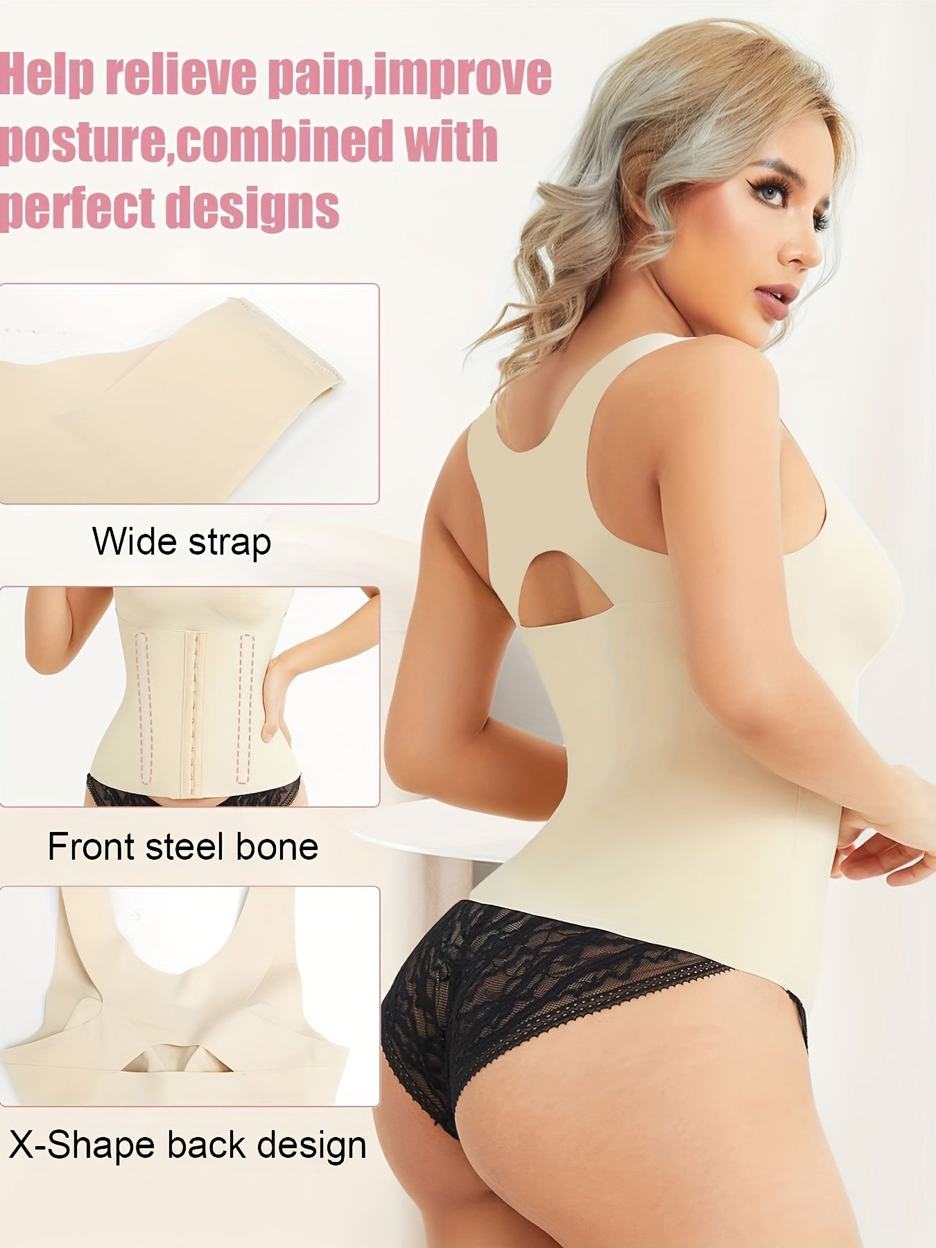 4-in-1 Shapewear Bra Waist Trainer Corset Vest Tummy Control Body Shaper