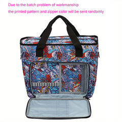 Portable Knitting Tote Bag for Yarn, Needles, Hooks - Large Capacity Crochet Bag