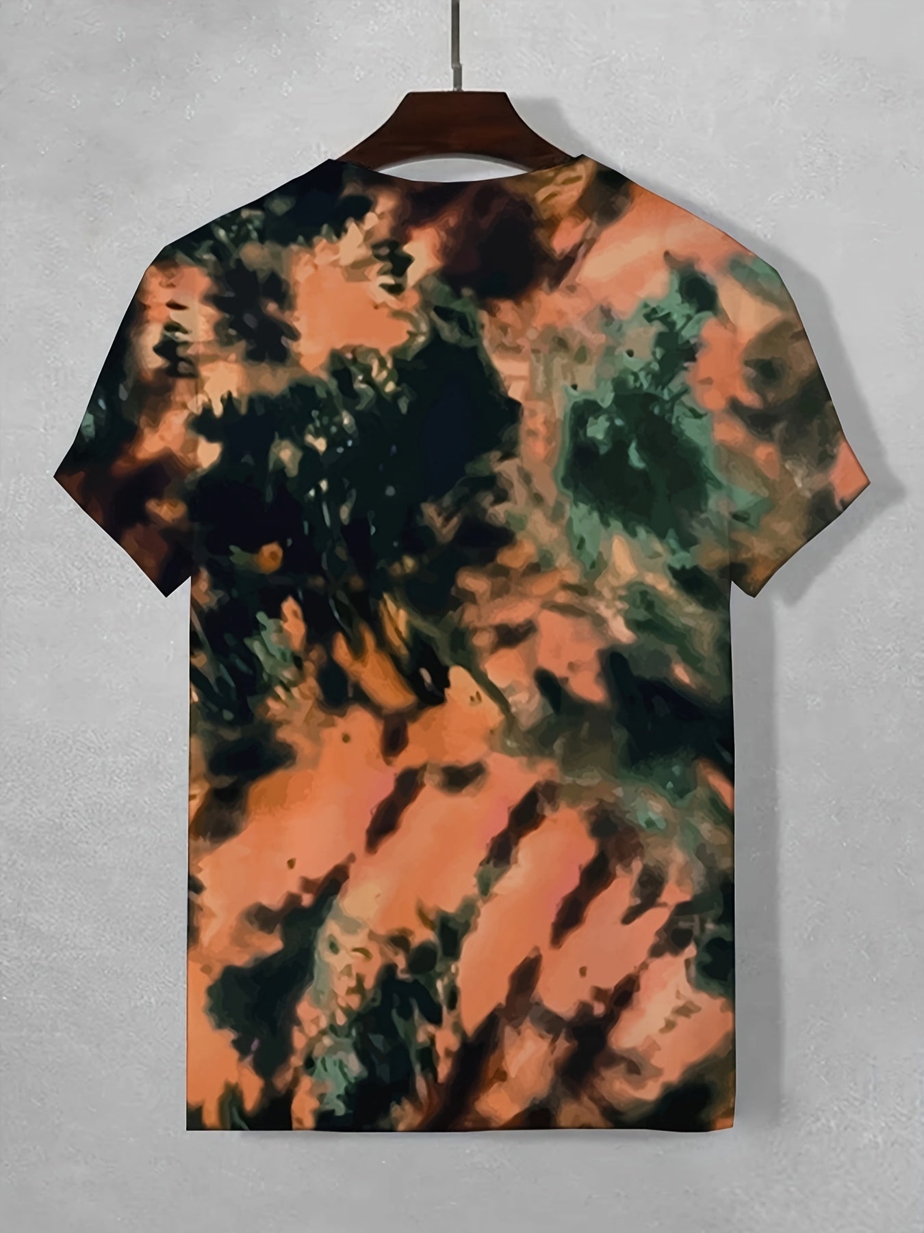 Men's Allover Print Sports Tee Casual Round Neck T-shirt