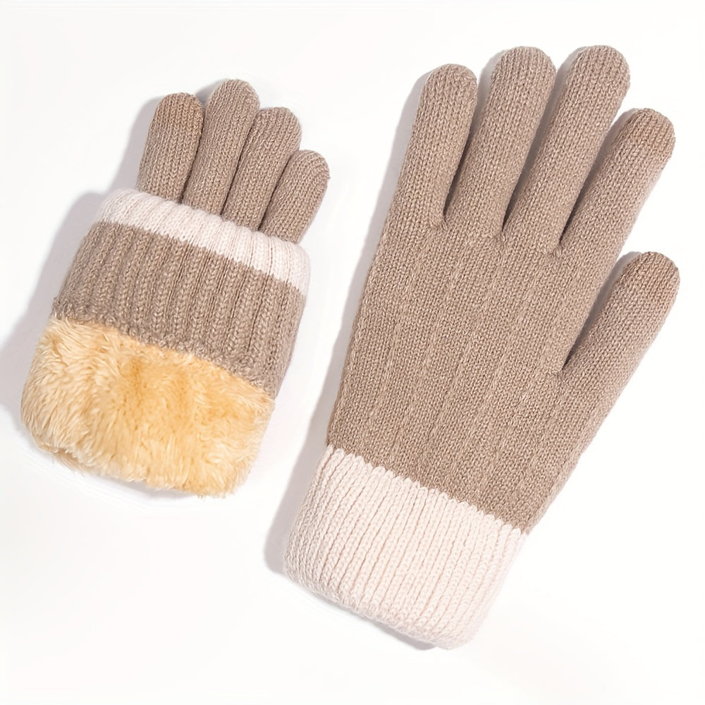 Winter Warm Knitted Gloves Touch Screen Full Finger Gloves Cold Weather