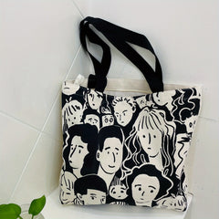 Canvas Tote Bag Large Capacity Casual Style Inside Pocket Zipper Shopping Choice