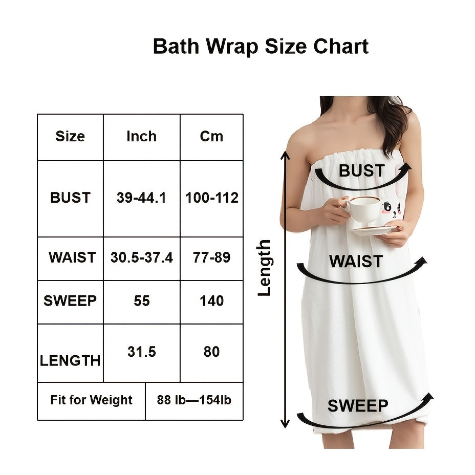Coral Velvet Bunny Bath Wrap Towel for Women & Girls
