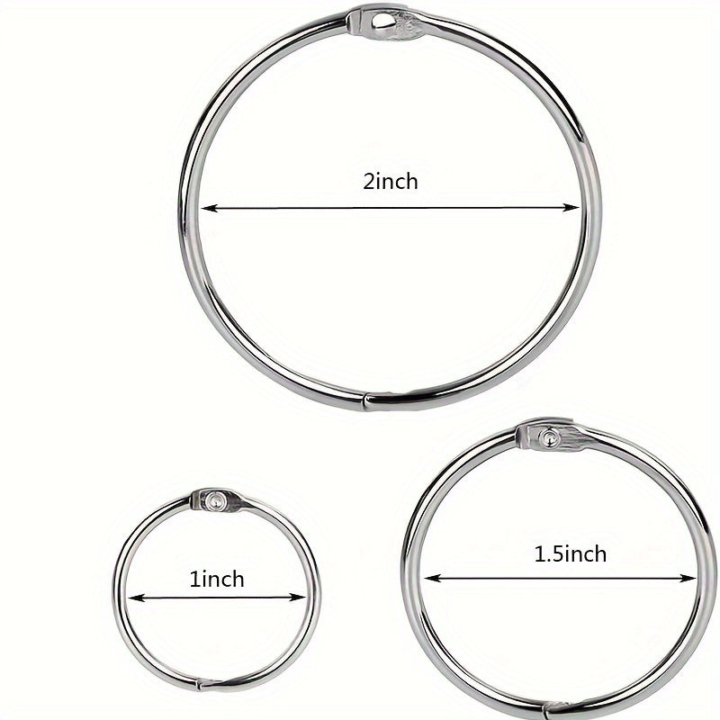 30pcs Assorted Sizes Binder Rings - 15 x 2.54cm, 10 x 3.81cm, 5 x 5.08cm