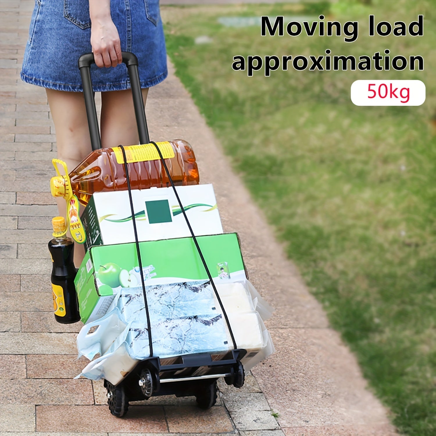 Foldable Portable Trolley 3 Stage Handle 50 Kg Load