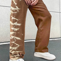 Men's Loose Fit Straight Leg Jeans Casual Street Style Denim Pants