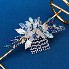 Crystal Flower Hair Comb Silvery Hairpin Party Favor Decorations